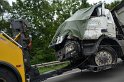 LKW umgestuerzt A 1 Rich Saarbruecken P271